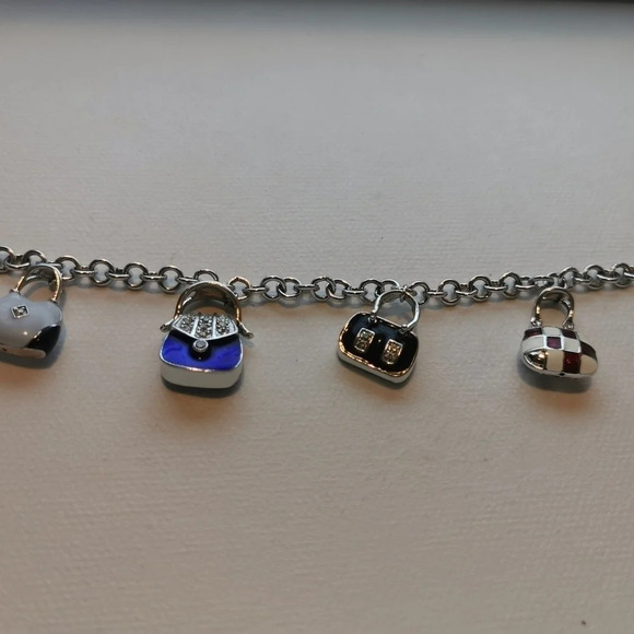 Sterling purse  charm bracelet - Picture 6 of 7